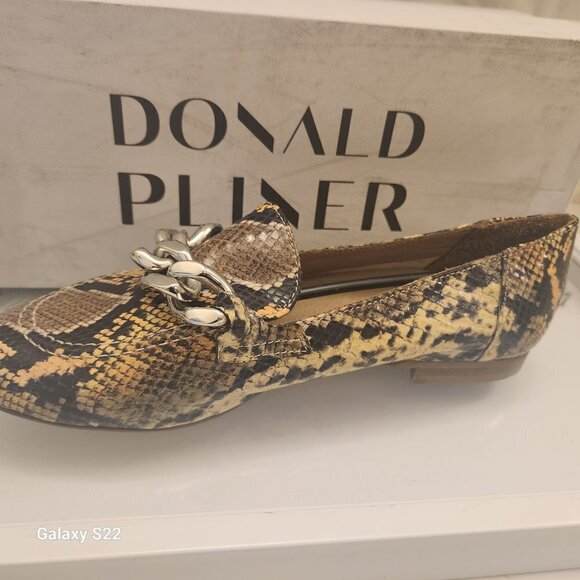 Donald J. Pliner Snakeskin "Metallic Mini Viper Lemon". NIB. Size EU 37.5/US 7 - Picture 5 of 10